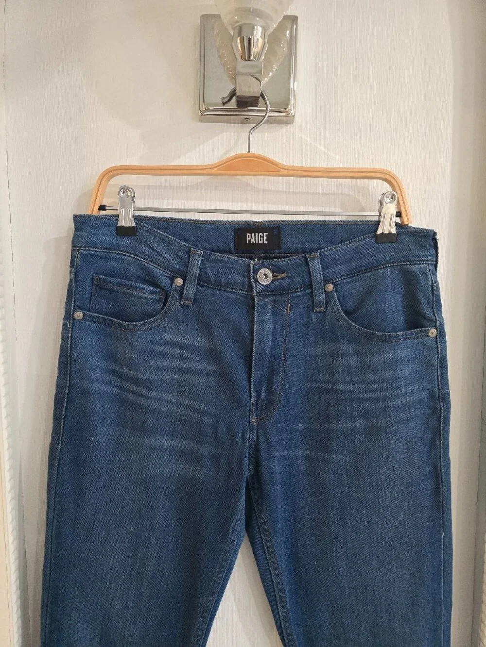 PAIGE Lennox Slim Jeans Size 31 Medium Wash Denim Men